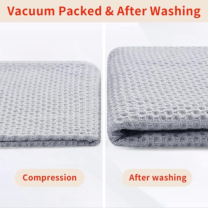 Homaxy 100% Cotton Waffle Weave Kitchen Dish Towels, Ultra Soft Absorbent Quick - Image 6