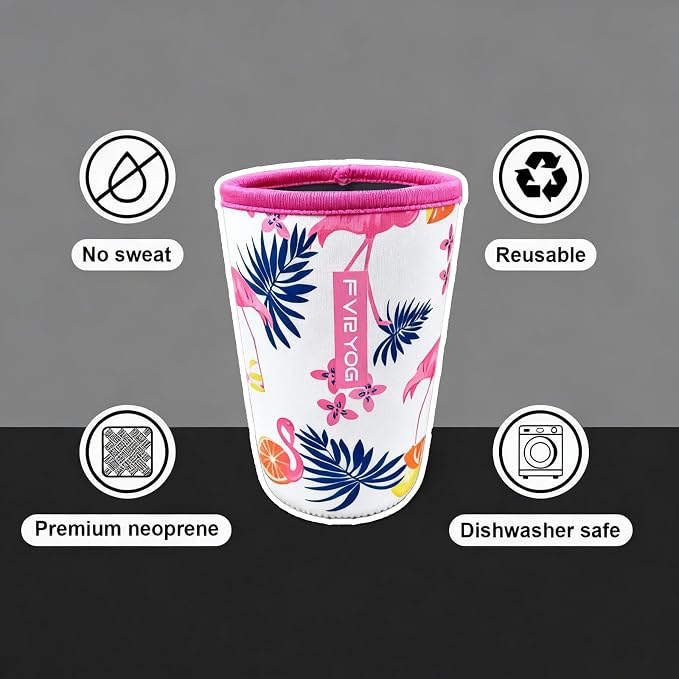 3 Pack Reusable Insulated Neoprene Iced Coffee Sleeves & Coffee Cup Holder - Image 4