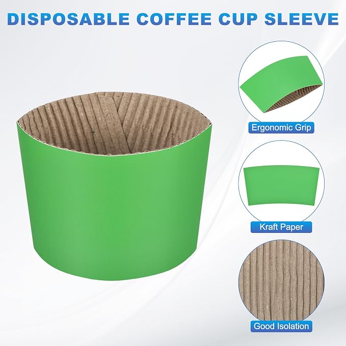 uxcell 100pcs Disposable Coffee Cup Sleeves, Cardboard Cup Sleeves - Image 3