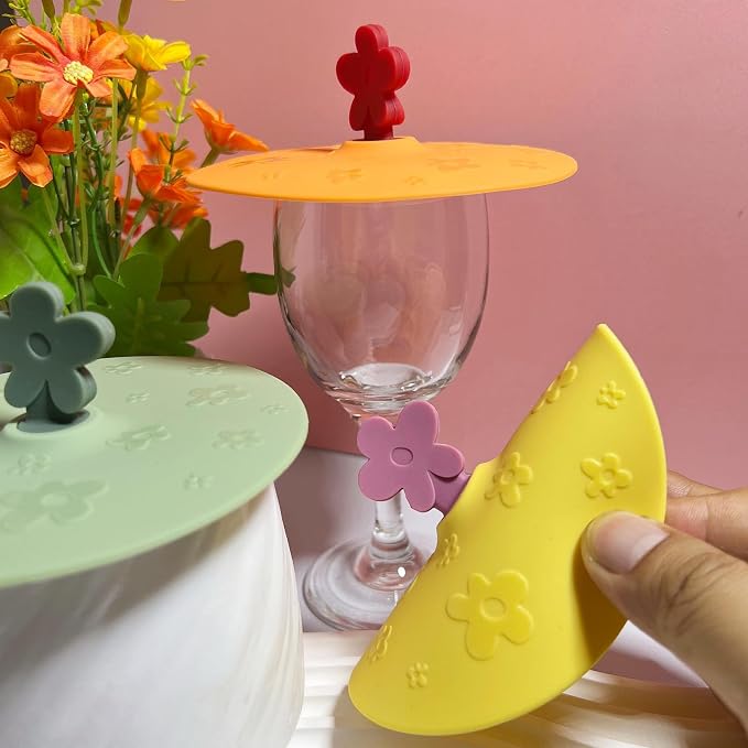 flower Silicone Cup Covers, Flexible Mug Covers, Tea Pots, Hot Cup Lids - Image 7