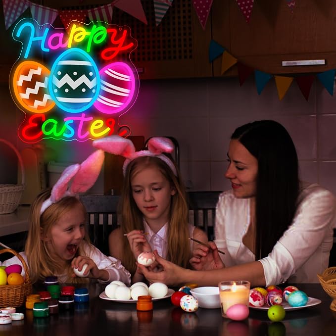 Easter Egg Neon Signs for Wall Decor Dimmable Easter Egg Neon Light Sign - Image 4