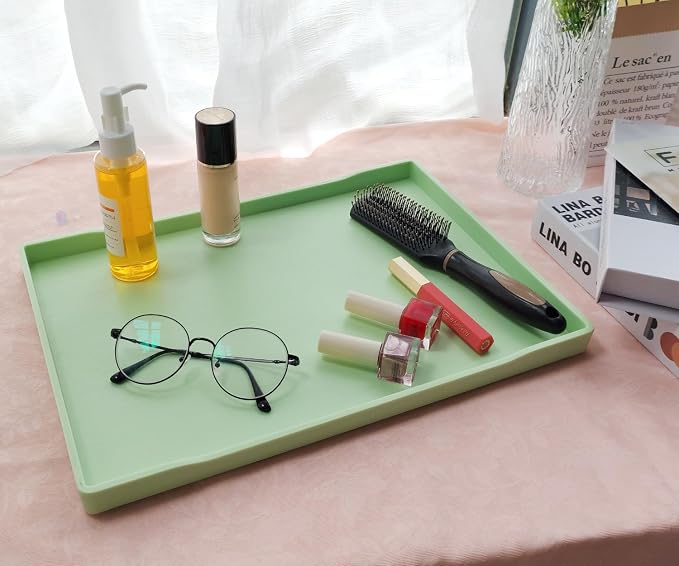 Large Green Serving Tray for Gathering Small Items | Serving Accessory - Image 4