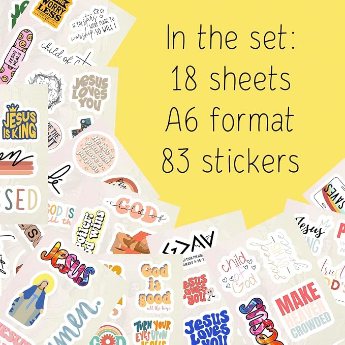 100Pcs Jesus Stickers - Image 2