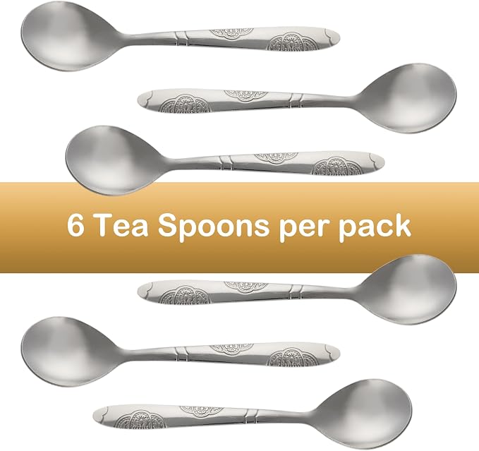 Metal Mini Salt Sugar Spoons 6 Pack | 5.3-Inches | - Image 6