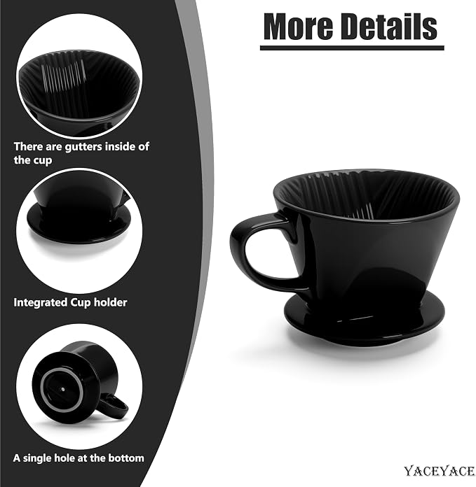 Coffee Pour Over, Ceramic Coffee Dripper - Image 3