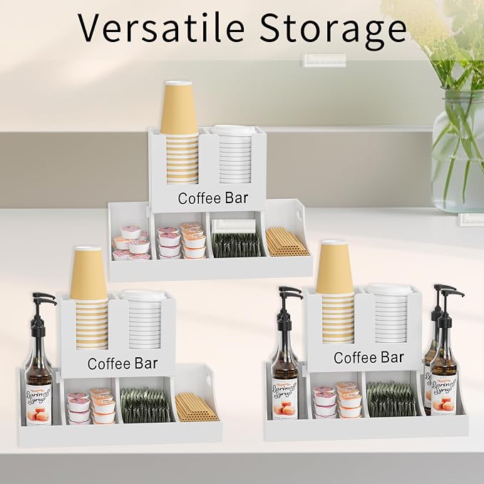 Coffee Station Organizer, Wooden Coffee Bar Organizer - Image 6