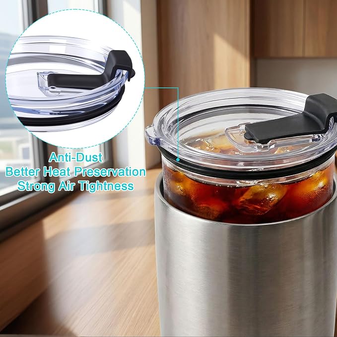 HINZIC 2 Pack 30 oz Tumbler Lids, Travel Spill Proof Cup Cover - Image 4