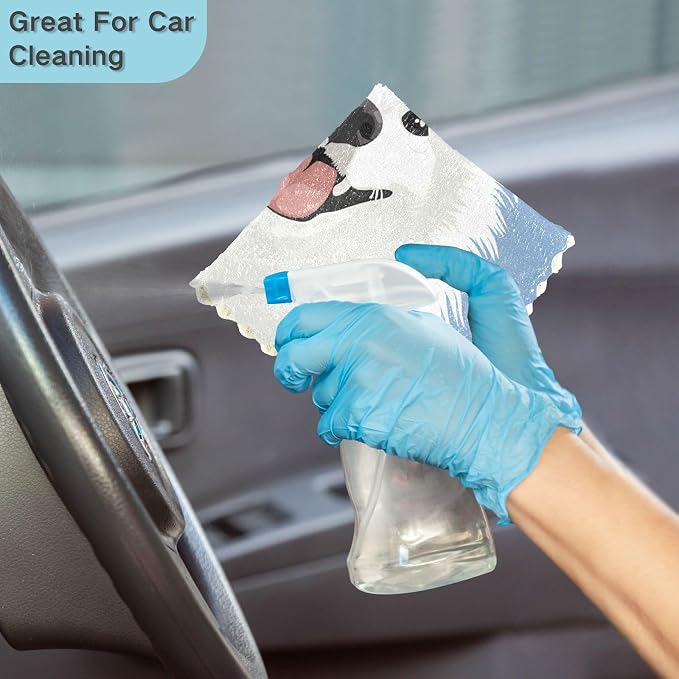 ALAZA Dish Towels Kitchen Cleaning Cloths Samoyed Dog Dish Cloths Absorbent - Image 6