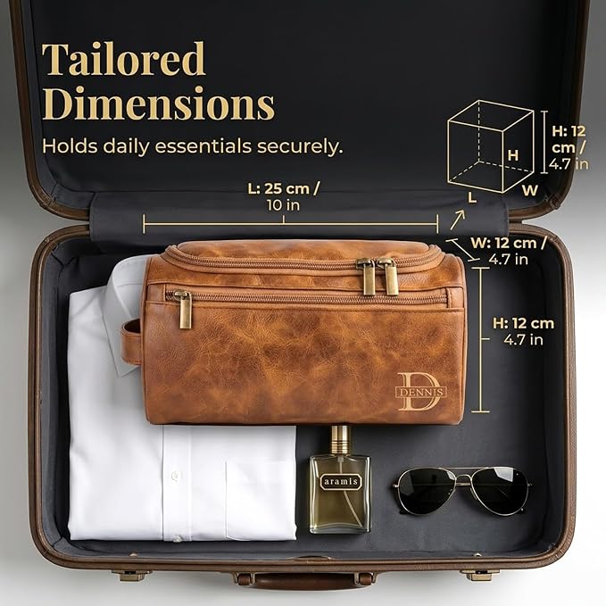 Ayperoad® Personalized Leather Toiletry Bag - Image 9
