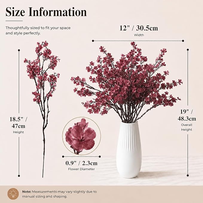 Mandy's 6 Bundles Artificial Mauve Baby’s Breath Flowers | 18.5 Inch Silk - Image 3