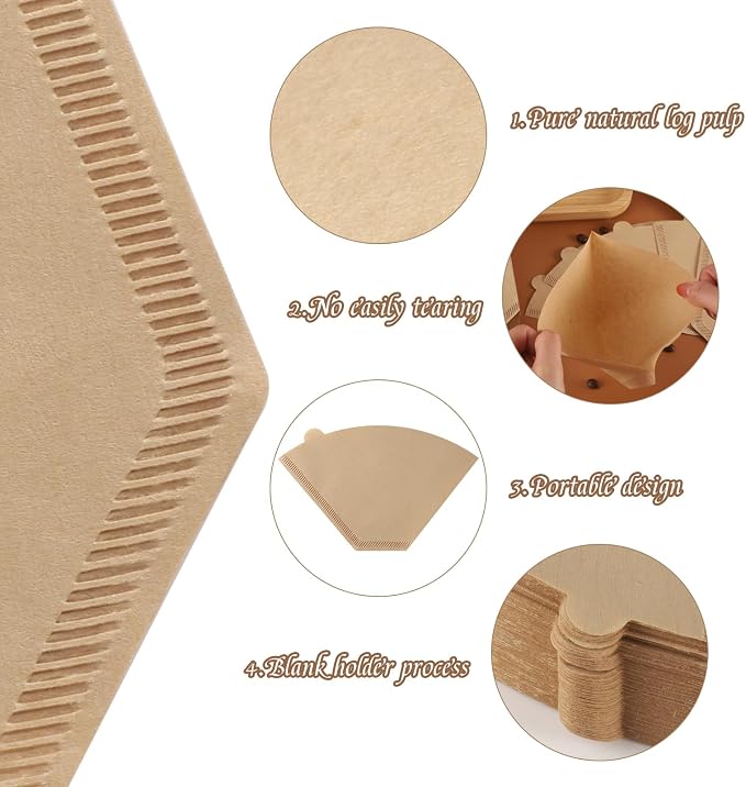 160 Count #4 Cone Coffee Filters 8-12 Cup Disposable Coffee Filters 4 Cone - Image 3