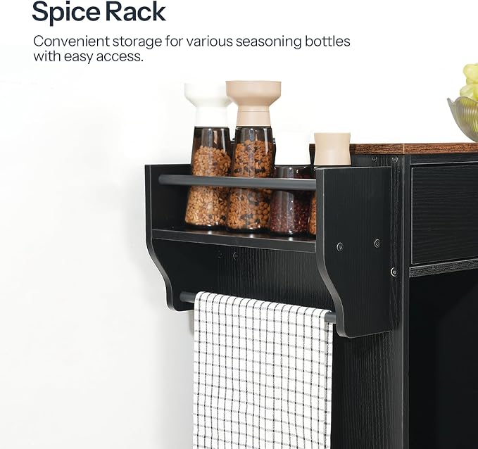 HOOBRO Kitchen Island with Trash Can Storage, Rolling Kitchen Island on Wheels - Image 9