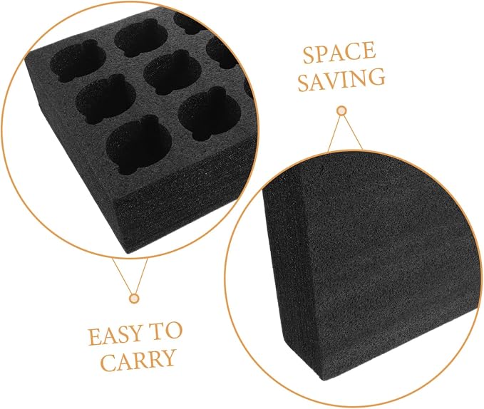 Multi-hole Foam Cup Holder Tray 15-compartment 445x196x100mm Black Beverage - Image 3