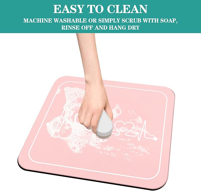 Pink Absorbent Coffee Mat - Image 6
