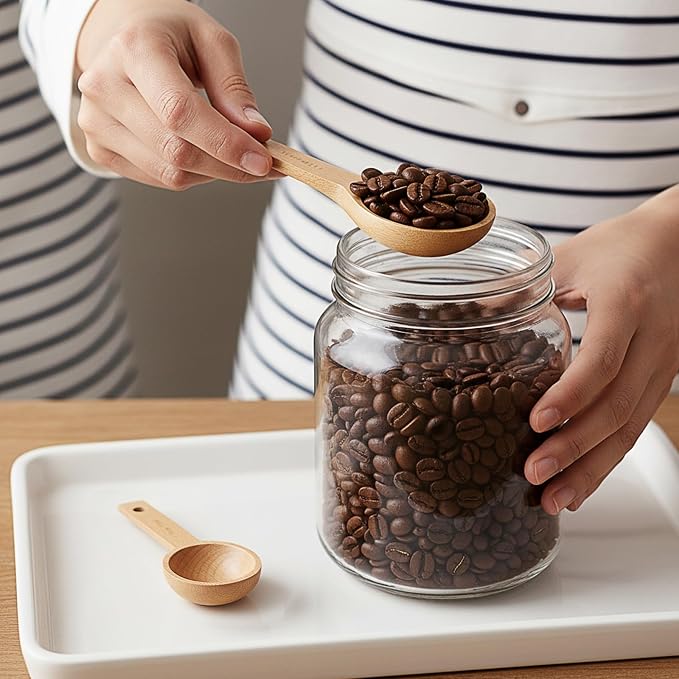 4 PCS Wooden Measuring Spoons Coffee Measuring Scoop Wooden Scoops - Image 6