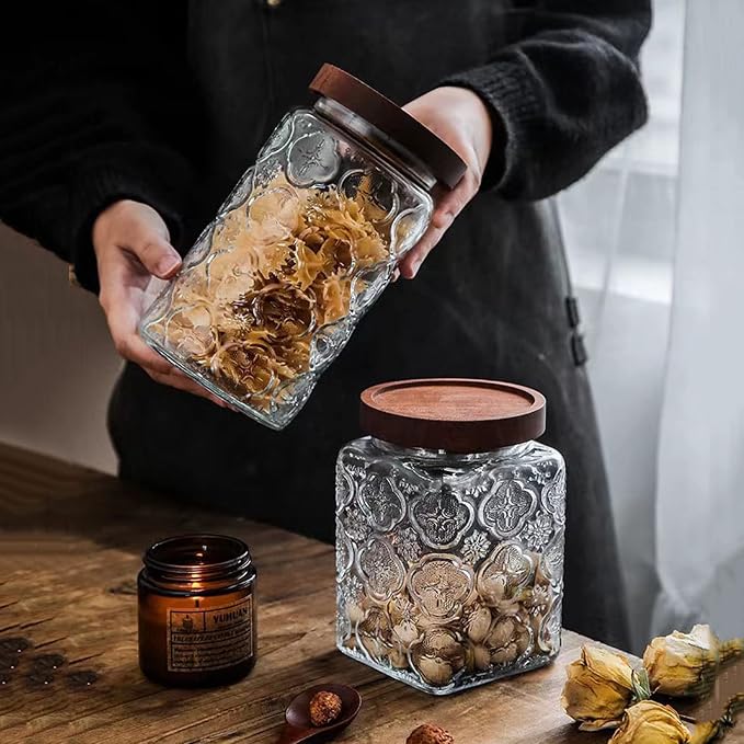 Vintage Glass Storage Counter Jar, Kitchen and Pantry Food Storage Container - Image 6