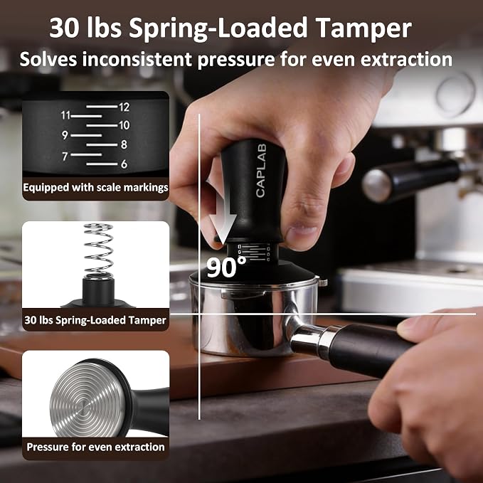 51mm Espresso Accessories Kit, Spring Loaded Calibrated Tamper, WDT Tool - Image 2