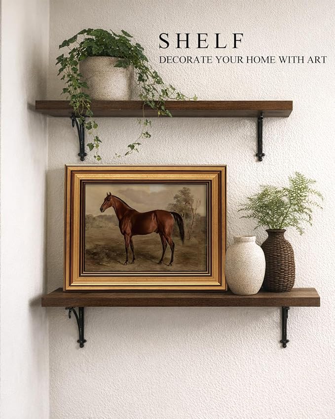 VIYYIEA Gold Framed Canvas Art Prints, Country Horse Art Painting, Vintage - Image 3