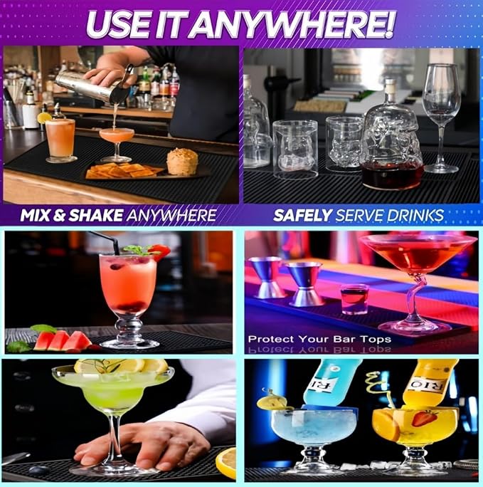 WANGCHAO Bar Mat Set - 8mm Thick Anti-Skid Non-Toxic Rubber Bar Mat - Image 5