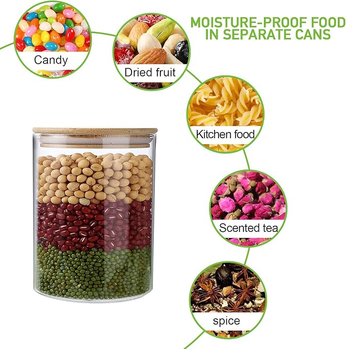 Aoeoe 4 Pack Glass Storage Jars - Image 7