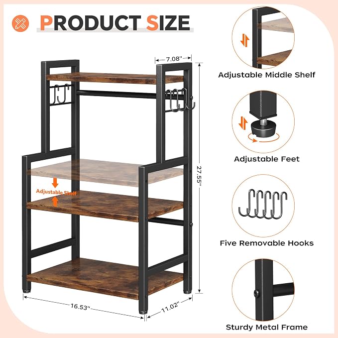 Kitchen Countertop Organizer, 3 Tier Large Spice Rack Organizer - Image 8