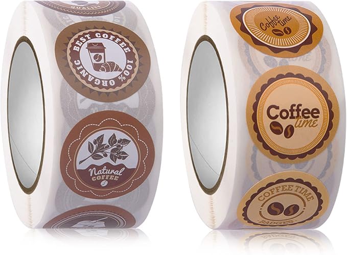 500 Pieces Coffee Drinks Stickers Gift Wrap Labels Sealing Stickers - Image 8
