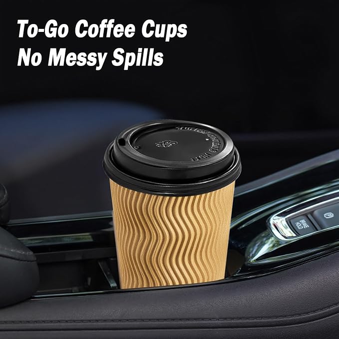 Lamosi 100 Pack 16 oz Insulated Disposable Paper Coffee Cups - Image 5