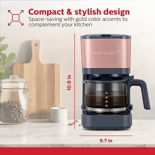 Holstein Housewares 5 Cup Coffee Maker – Compact Drip Coffee Machine - Image 6