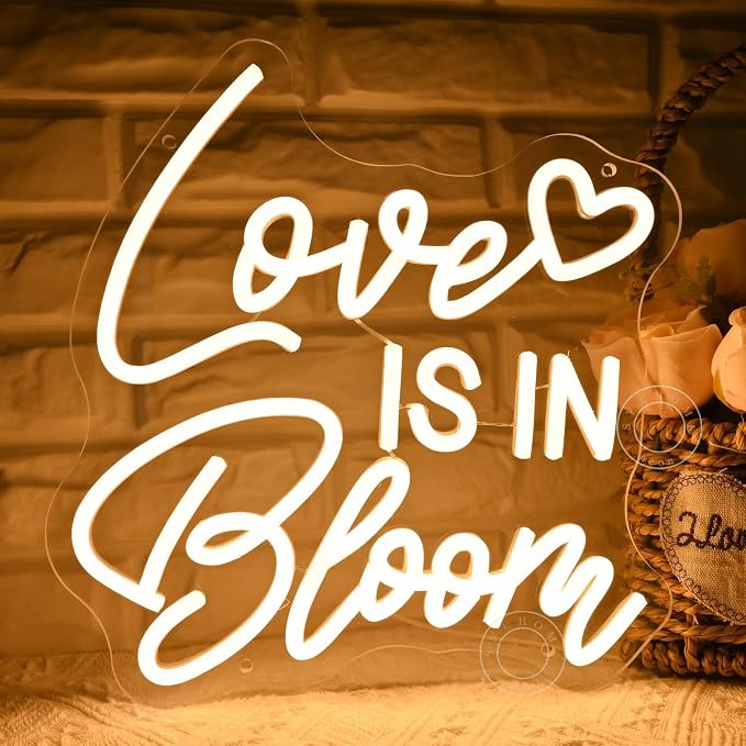 SYLHOME Love Is In Bloom Led Neon Light Sign Heart Bedroom Nursery Wall Sign - Image 6