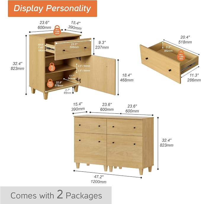 WAMPAT Sideboard Buffet Cabinets - Image 2