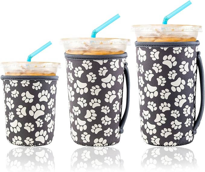 KJQJLY 3 Pack Reusable Iced Coffee Sleeves by KJQJLY