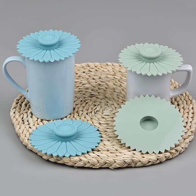 Sunflower Silicone Cup Covers 4 pcs Universal Silicone Cup Lid - Image 4