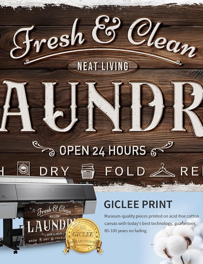IPIC - Laundry Room Decor, Rustic Canvas Wall Art Print on Acid-Free Cotton - Image 6