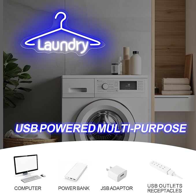Laundry Neon Sign Laundromat Led Neon Sign Washing Machine Light Sign - Image 5