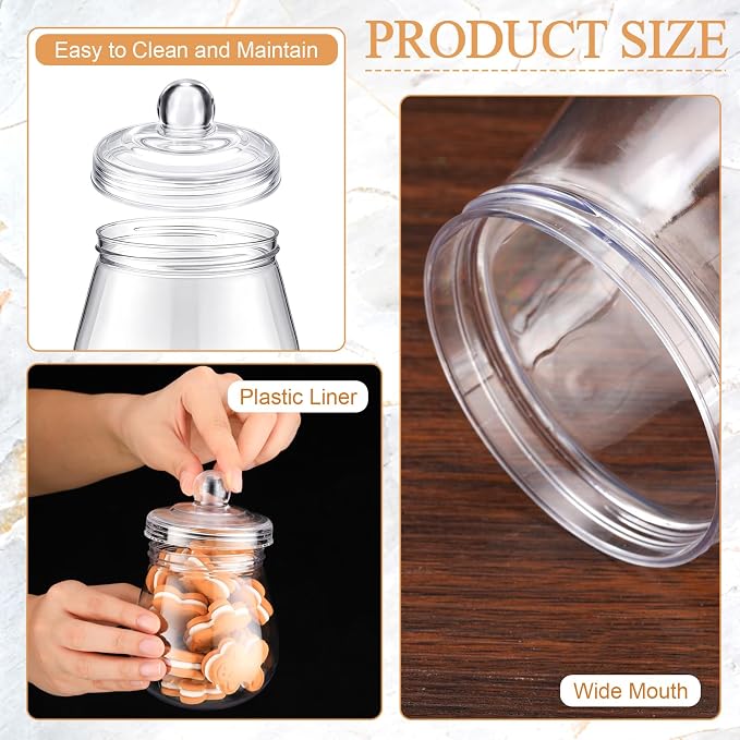 Nuogo 4 Pcs Plastic Candy and Cookie Jars - Image 4