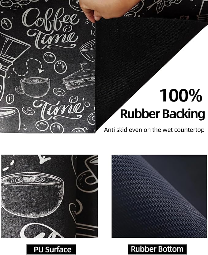 Coffee Mat 16"x24" Coffee Bar Mat Rubber Backed Bar Accessories Super Absorbent - Image 5
