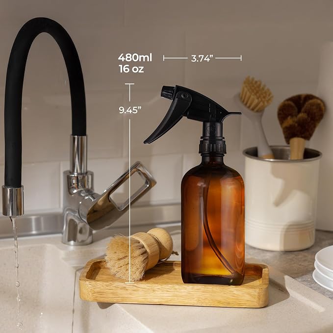 SOUL ONE 16 oz Refillable Amber Glass Spray Bottles - Image 5