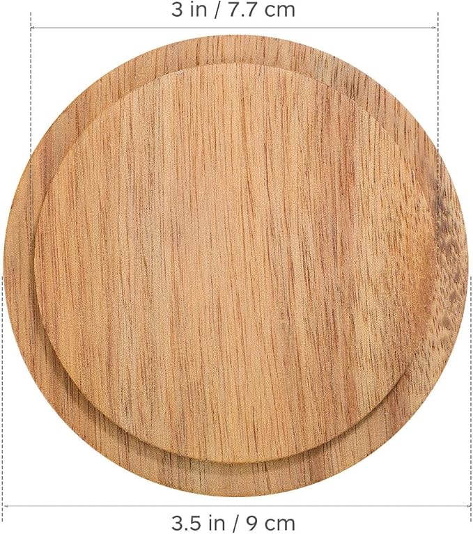 4-Pack Reusable Wooden Mug Lids 3.54 Inch Round Cup Covers - Image 5