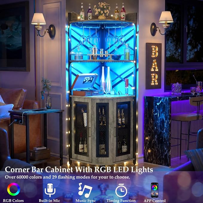 Aheaplus Corner Bar Cabinet - Image 3