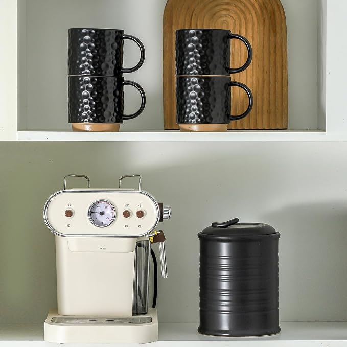 Nihow 16OZ Stackable Coffee Mug Set, Large Ceramic Coffee Mug Set of 4 - Image 3