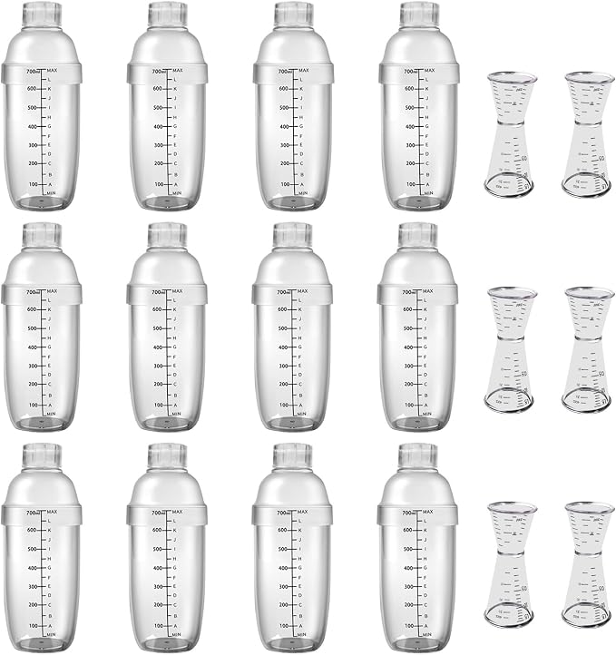 12 Pcs Plastic Cocktail Shaker by TANEMUDO