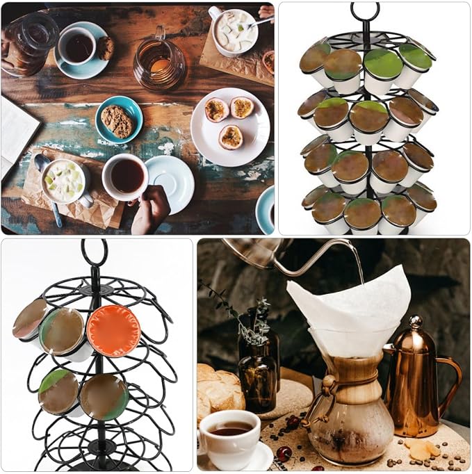 Healifty 4-layer Rotating Coffee Capsule Rack Full Rotation Coffee Pod - Image 5
