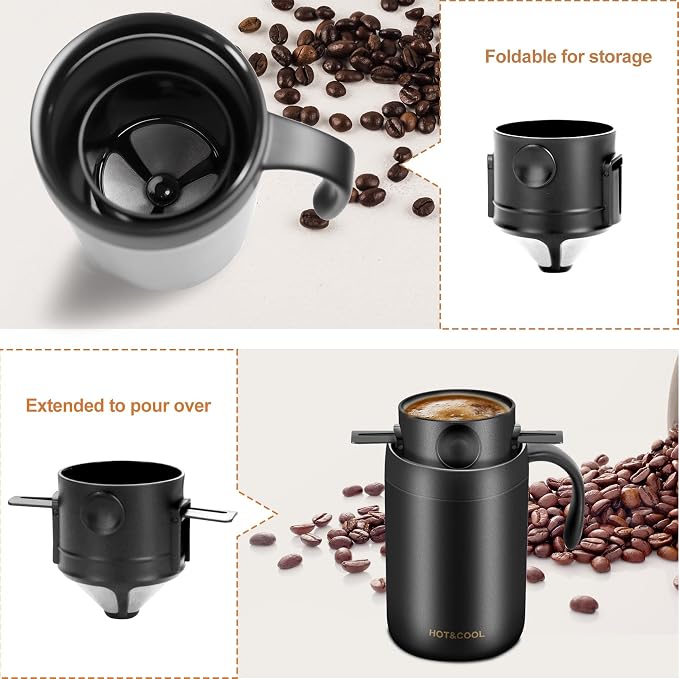 MACIFECI 16oz Camping Coffee Maker Pour Over Coffee Maker Camping Coffee Pot - Image 5