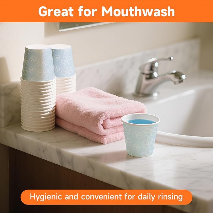 METAPRINT 600 Pack 3 oz Bathroom Cups, Disposable Paper Cups - Image 4