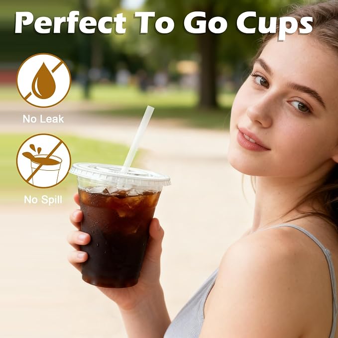 Lamosi 12 oz 100 Pack Clear Plastic Cups - Image 4