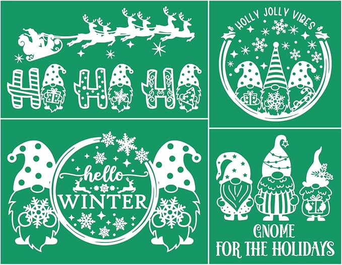 JAJADO Hello Winter Stencils Self Adhesive Silk Screen Stencil Reusable by JAJADO