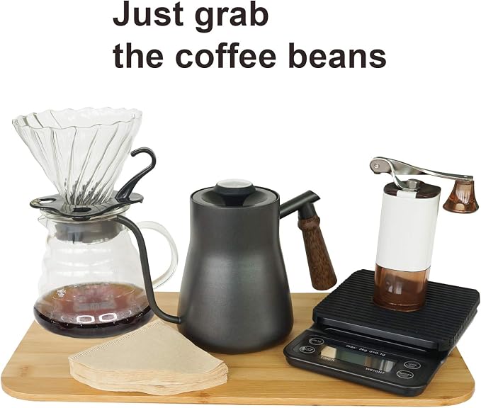 SOTECH Pour Over Coffee Maker Set Coffee Kettle Scale Server Dripping Cup Bean - Image 2