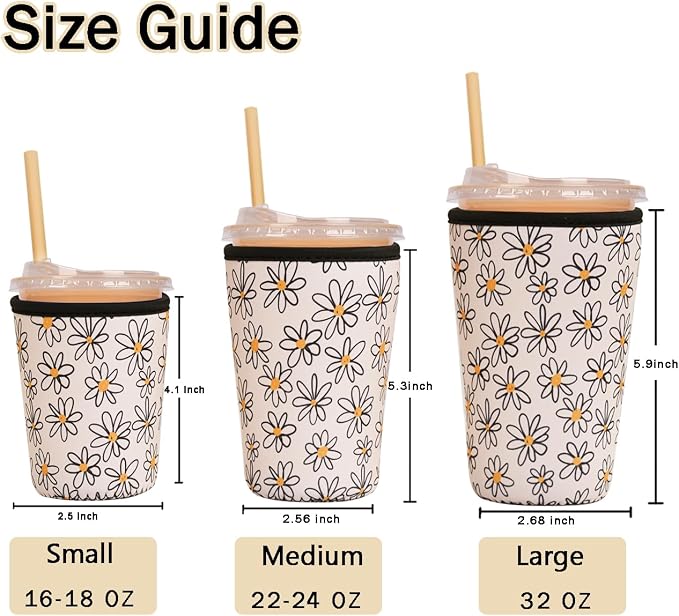 Reusable Insulated Sleeve for Iced Coffee Cup, Beverage Holder for Iced Coffee - Image 5