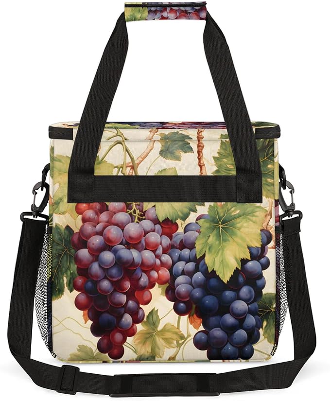 Fruit Grapes Leaves Coffee Maker Carring Bag, Large Insulated Storage Organizer - Image 5