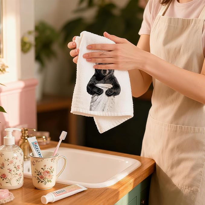 CUTHOLLOW Bear Decorative Kitchen Towels Set of 4, 15.74"x23.62" Soft & - Image 6